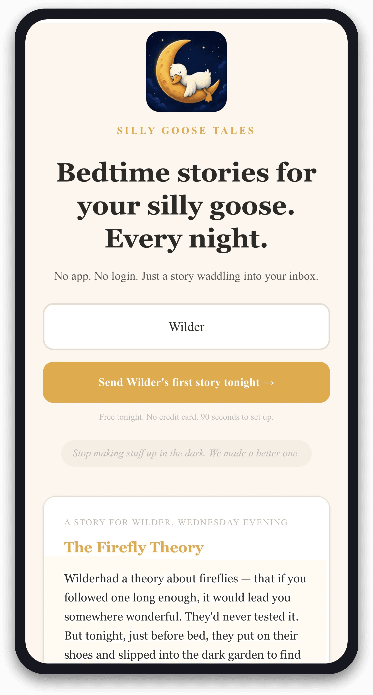 Silly Goose Tales: The Silly Goose Tales landing page
