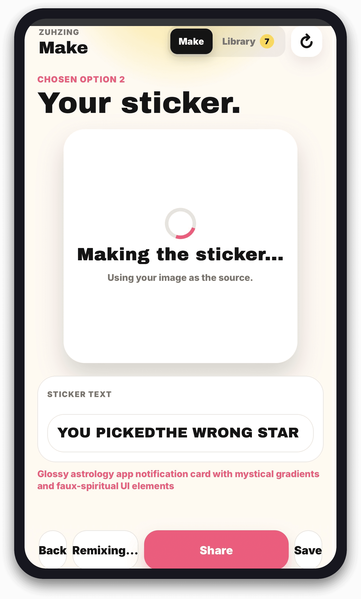 Sticker generates from your source image